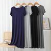 New Short-sleeved Crew Neck Nightdress Women's Summer Modal Dress Summer Long A-shaped Dress