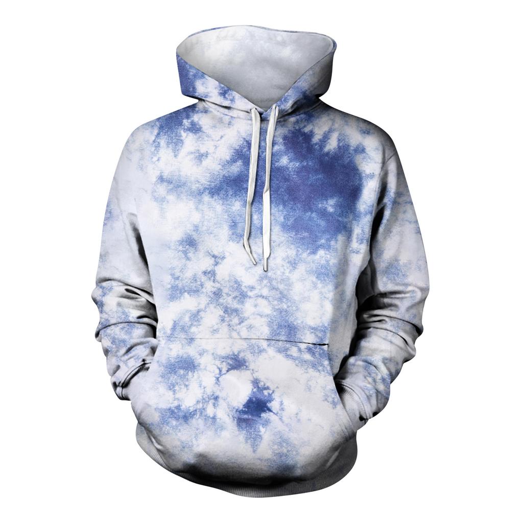 Модный свободный мужской и женский свитер с капюшоном с длинным рукавом и принтом