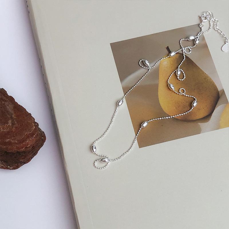 Серебряное Колье-Бусы 925 пробы для Женщин Универсальное Модное Элегантное Ключичное Ожерелье Женские Украшения Подарки Аксессуары