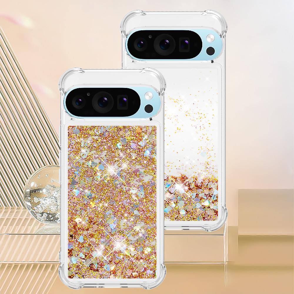 Милый чехол-жидкий песок с блестками и стразами для Google Pixel 10 9 8 Pro XL 9A 8A 7A, противоударный, прозрачный, мягкая задняя крышка