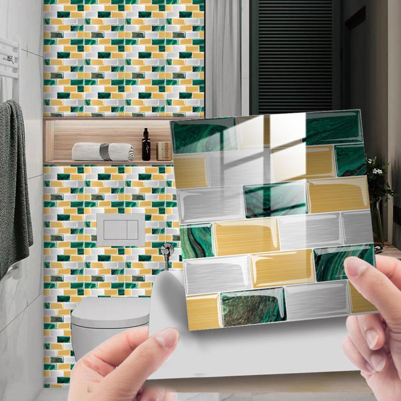 10 шт. наклейки на плитку кирпичный узор самоклеящаяся пленка для плитки наклейка на стену 20 х 20 см для ванной комнаты