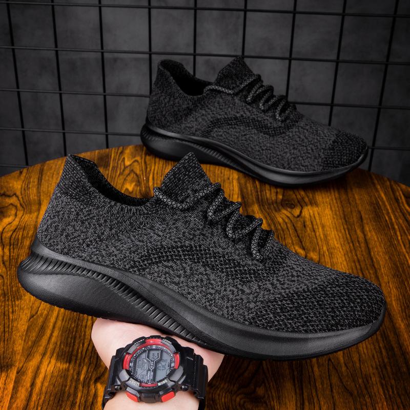Autumn new ultra-light running sports casual shoes fly-woven breathable mesh men's shoes versatile shoes