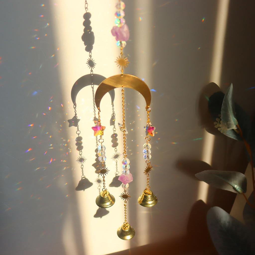 Handmade Sunshine Catcher - Crystal Rainbow Wind Chime Pendant for Bedroom Windows