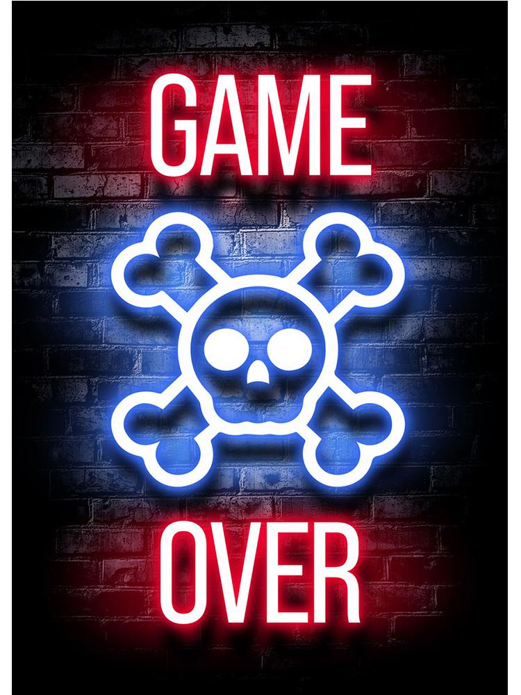 Neon Design Gamepad Game Quote Posters Canvas Painting VR Gaming Girl Wall Art Picture Gamer Boy Room Home Decoration No LED