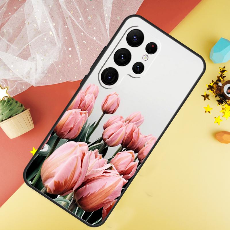 Tulip Flower Colorful Phone Case For Samsung Galaxy S26 S25 Ultra S23 FE S21 S20 S22 S24 Ultra S10 Plus Cover Coque