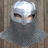 Handmade Viking Warrior Helmet 18 Gauge Steel Chainmail Armor Replica