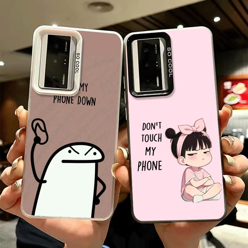 Забавный противоударный чехол для телефона Xiaomi Poco X7 X6 X5 X3 Pro F7 Ultra M8 Redmi 15C 15 14C 13C 12C 10C 13 'Не трогай мой телефон'