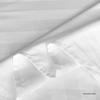 Hotel-Grade White Cotton Fitted Sheet with Three-Centimeter Stripe