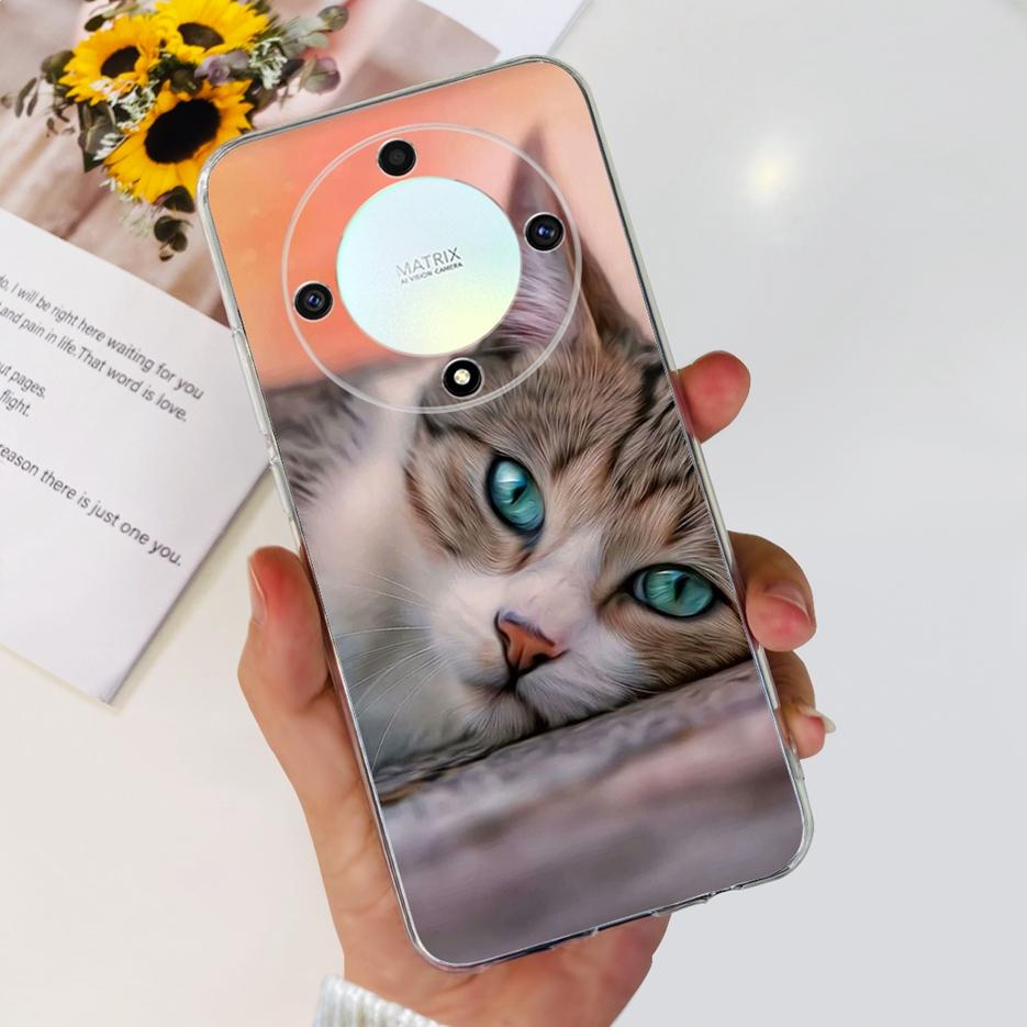 For Honor X9b 5G Case ALI-NX1 Cute Cat Butterfly Painted Cover Soft Silicone Phone Cases For Honor X9b X 9b HonorX9b Soft Fundas