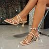 Сексуальные туфли на высоком каблуке для женщин, новые летние туфли-лодочки, женские сандалии с тонким ремешком и квадратным носком, мюли, обувь для вечеринок, Sandalias De Mujer