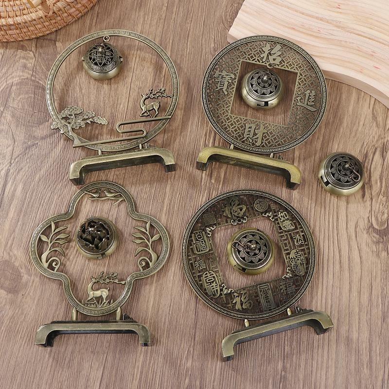 Курильница для благовоний в виде цветка лотоса, ретро, выдолбленная, цинковый сплав, подвесные курильницы для лотоса, благословение, держатель для настурции, домашний офис, декор