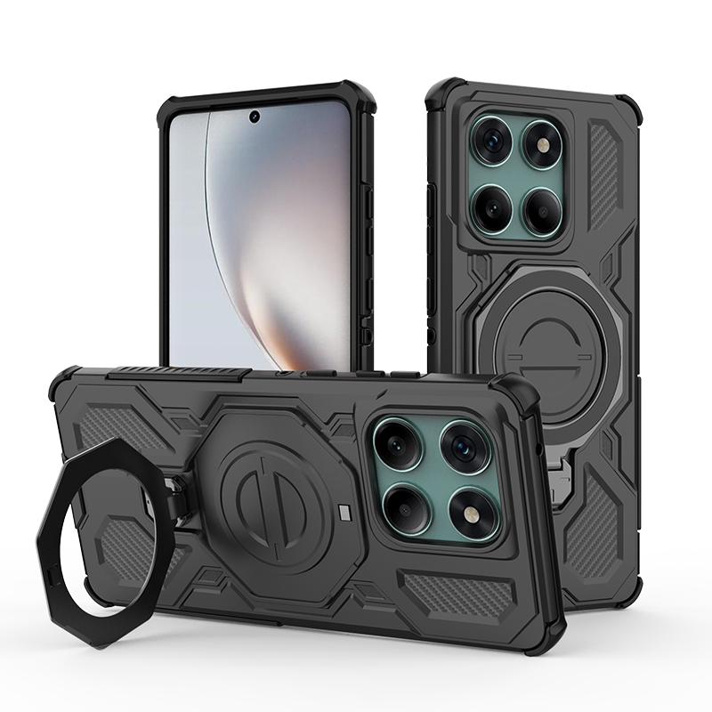 KEYSION Противоударный магнитный чехол для Motorola Edge 60 Fusion 5G с подставкой-кольцом для просмотра в вертикальном положении, задняя крышка для телефона MOTO Edge 60 60S 5G