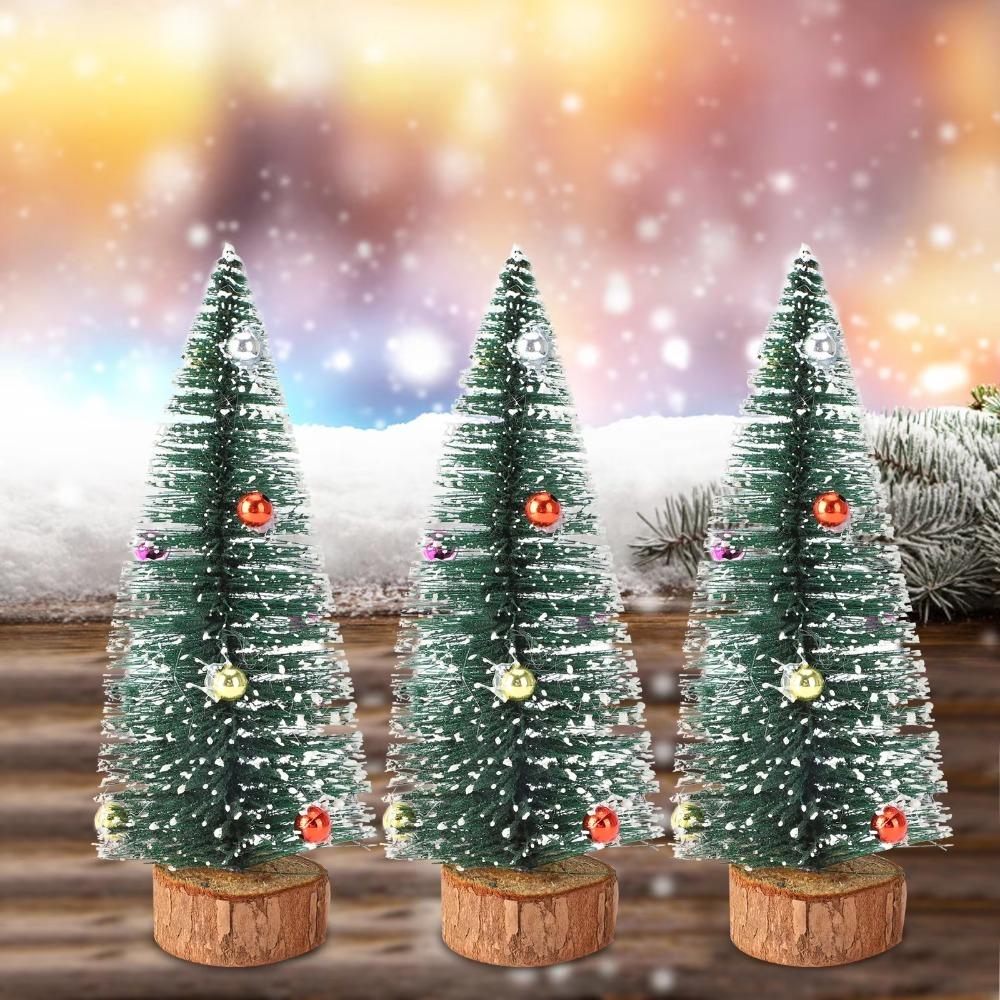 15/20/25/30cm Flocked Sticky Beads Christmas Tree Mini Christmas Tree Ornaments Party Favors