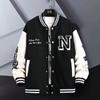 Spring and Autumn Men's Fashion Color Matching Printed Baseball Jacket