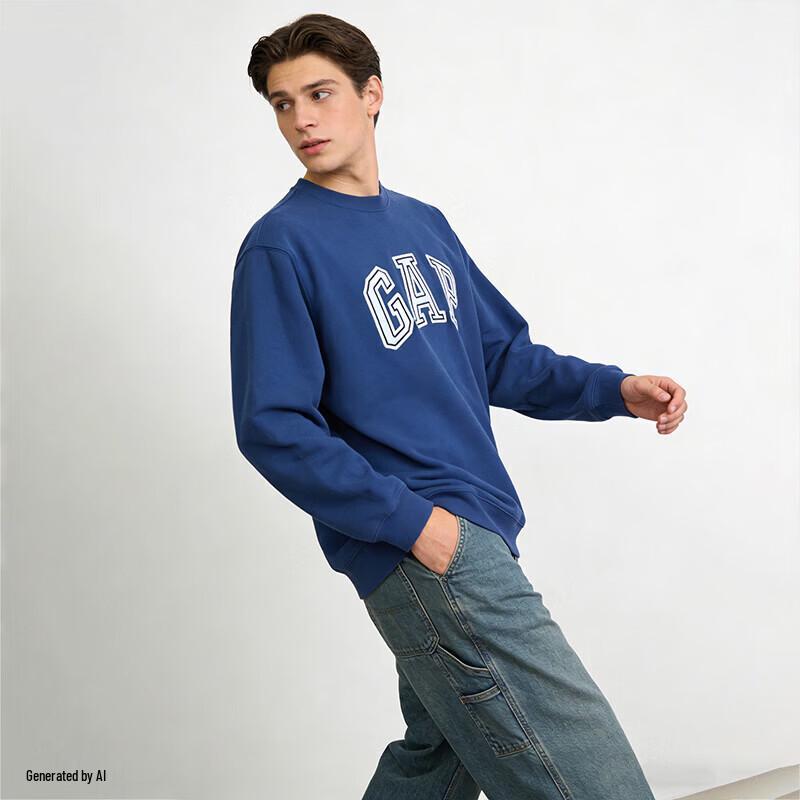 Gap Свободная толстовка с длинными рукавами и нашивкой с логотипом, унисекс.