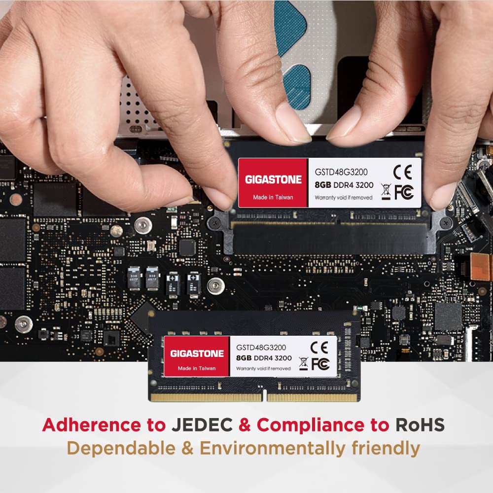 [Память для ноутбуков - DDR4] GIGASTONE 8 ГБ x 1 DDR4 3200 МГц (2933 МГц или 2666 МГц) PC4-25600 (PC4-2340021300) CL22 1.2V SODIMM 260-контактный без буферизации