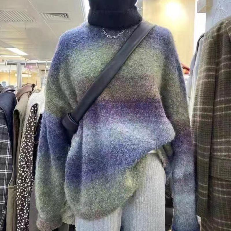 50 г/шт. свитер градиентного цвета, пушистая массивная пряжа средней толщины, массивная пряжа