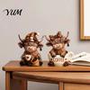 Desktop Coffee Lover Gift 2Pcs Cow Figurine, Cute Resin Animal Statue for Home Desk Office Tabletop Decorative Accent Decor, Cafe Style Ornament,