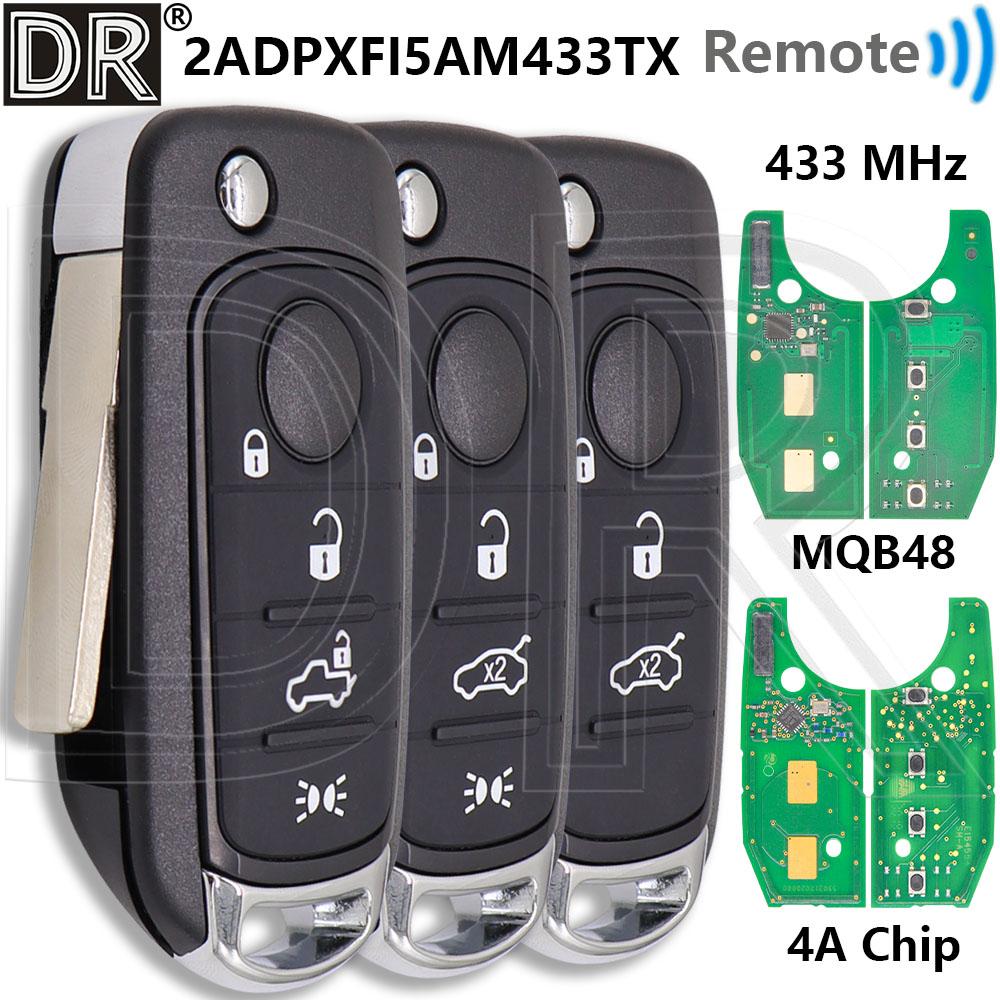 Great 2ADPXFI5AM433TX MQB48/4A Chip 433MHz SIP22 Flip Car Remote Control Key For Fiat 500X Egea Tipo Toro Crono 2016 2017 2018