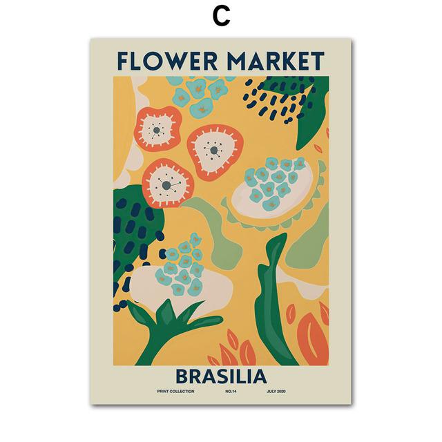 Абстрактные Лас Флорес, Афины, Лондон, цветочный рынок, настенное искусство, холст, постеры, живопись и принты, настенные панно для декора гостиной