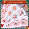 Festive Christmas Cartoon Window Stickers: Santa, Reindeer, Snowman Round Decals