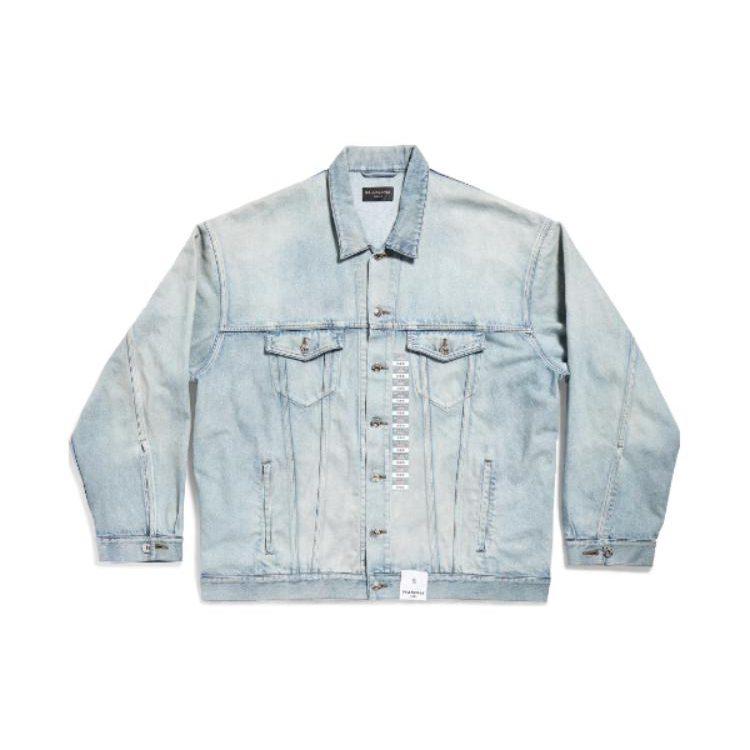 Balenciaga Size Sticker Denim Jacket 767947TDW144016