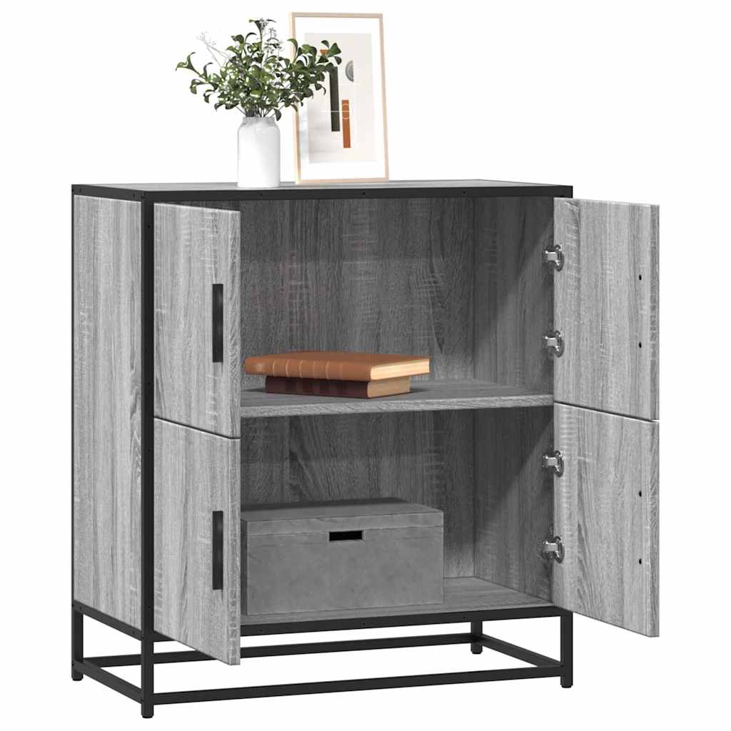 Vidaxl Komoda, Szary Dąb Sonoma, 68X35X76 Cm Materiał Drewnopochodny