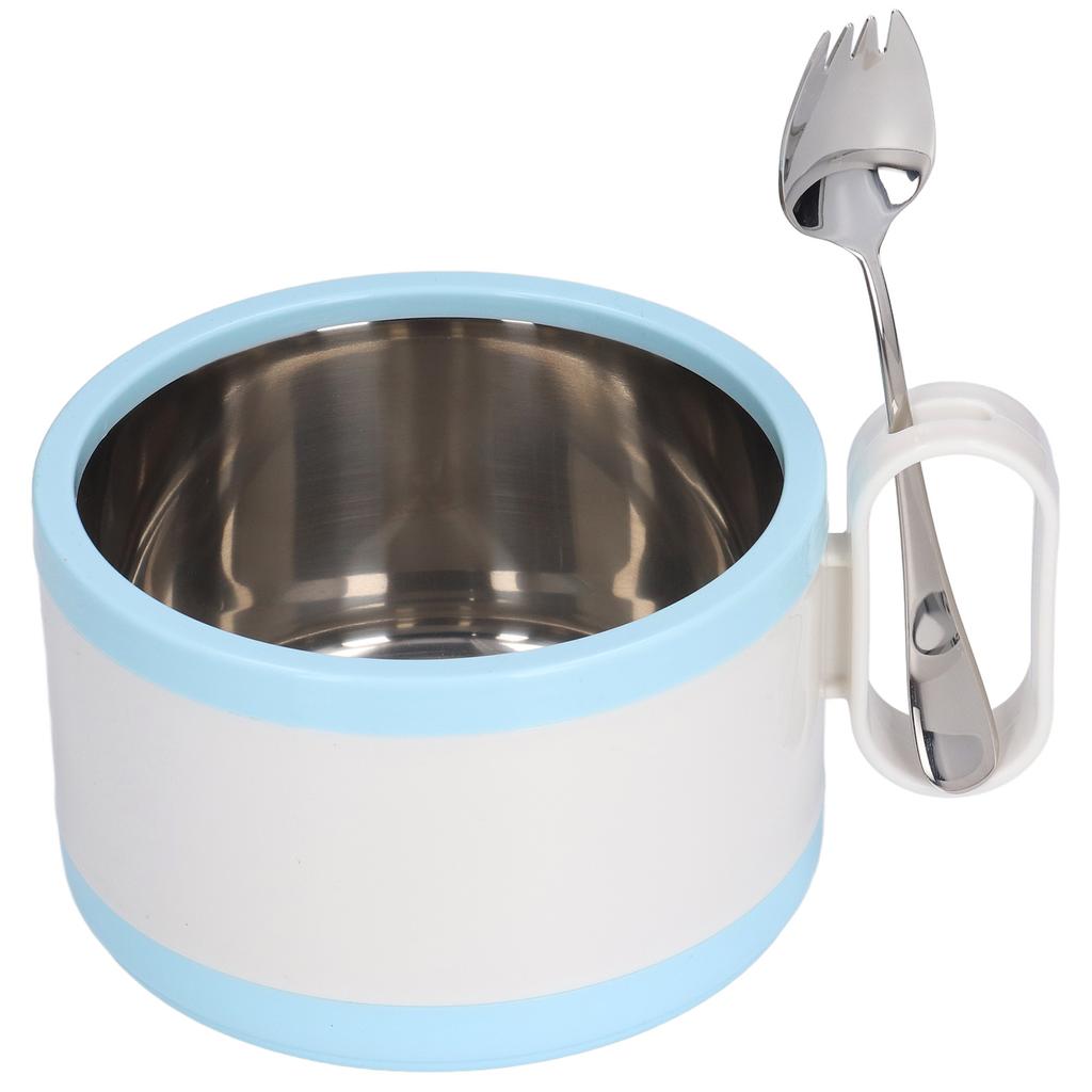 Stainless Steel Ramen Bowl Double Insulation Instant Noodle Bowl with Lid for Office Worker