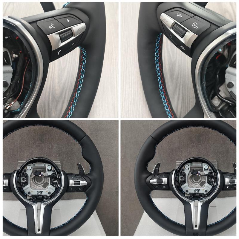 Обновление рулевого колеса M Sport для BMW F20 F22 F23 F30 F33 F34 F10 F07 F12 X1 F48 X5 F15 X3 F25 F80 E90 E70 E84 M3 M5 Автоаксессуары Полностью кожаный