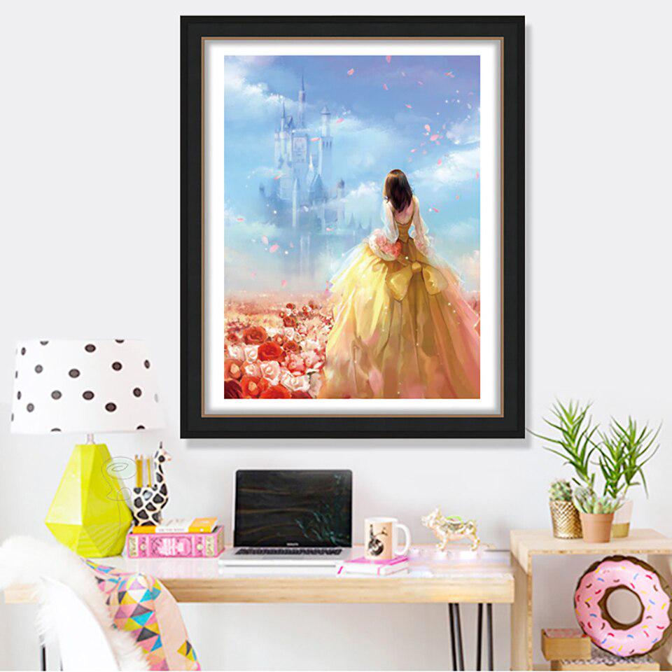 Замок принцессы DIY Кристалл Картина использовать без рамки Полный 5D круглые квадратные наборы для алмазной живописи