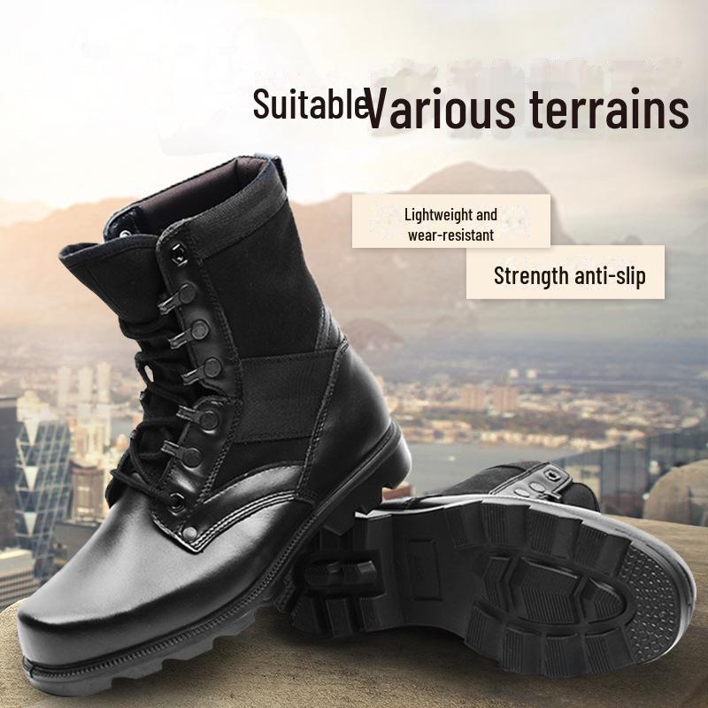 Мужские армейские ботинки: Воздухопроницаемый, амортизирующий, водонепроницаемый стальной носок; Женская защитная обувь с высоким берцем для тренировок на открытом воздухе