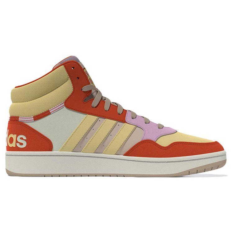 adidas Кроссовки Neo Hoops 3.0 Mid Прочные Кроссовки с Высоким Голенищем Женские Кроссовки Оранжевый Желтый FZ6573