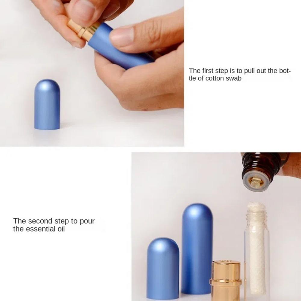 5ml Aluminum Nasal Inhaler Colored Empty Tubes Travel Aromatherapy Inhaler  For Essential Oil