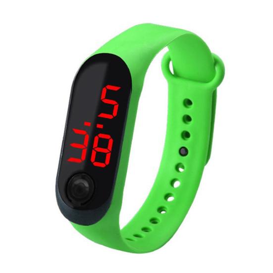 Adjustable Strap Button Control LED Display Electronic Digital Watch Bracelet