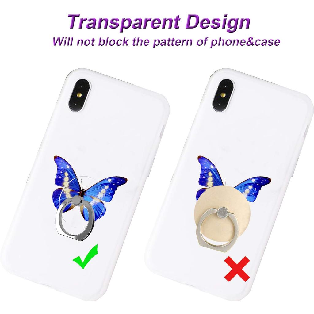 Transparent Clear Phone Ring Grips Holder Kickstand, Finger Ring Stand for Cell Phone Tablet Case Accessories for iPhone Samsung