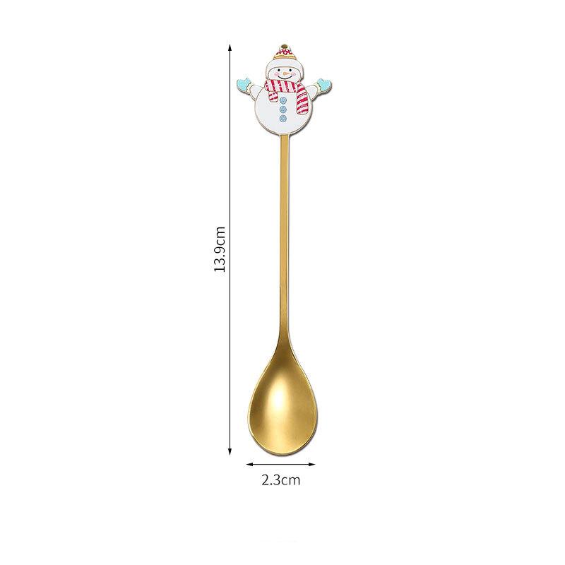 20 шт. Кофейная десертная ложка в виде лося, Санта-Клауса, рождественской елки, снеговика, рождественского украшения кухни, фруктовой вилки, ложки для помешивания