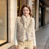 New imitation fox fur vest women's autumn and winter stand-up collar short furry vest outer wear stacked coat