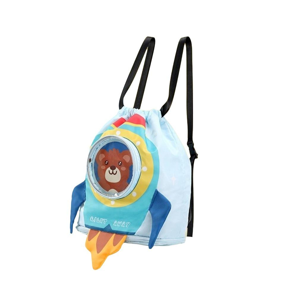 Separation Storage Wet Dry Bag Portable Beach Backpack Shark Drawstring Swimming Bag  Children Use