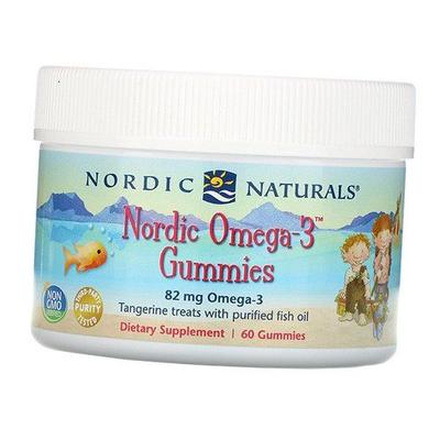Рыбий жир для детей, Omega-3 Gummies, 60таб Мандарин (67352016)