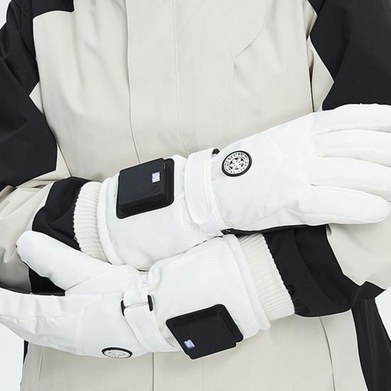 Зимние перчатки с подогревом для мужчин и женщин, электрические перчатки с подогревом с аккумулятором 1200 мАч, 3 уровня нагрева, перезаряжаемые перчатки с подогревом для катания на лыжах, велоспорта, зимних видов спорта