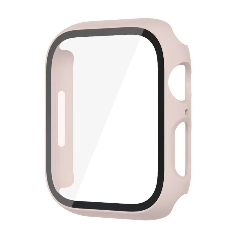 Стекло+Чехол для Apple Watch корпус 44мм 40мм 45мм 41мм 42мм 38мм ремешок Защитное стекло iwatch series 9 8 7 SE 3 корпус Аксессуары