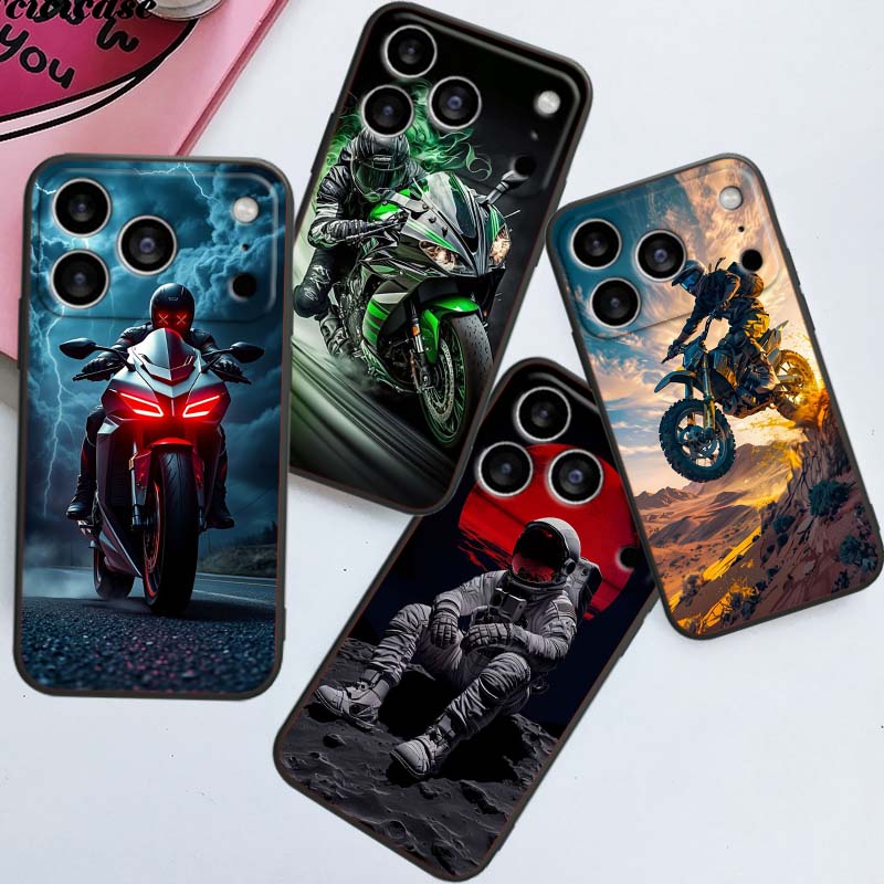 Модель Райдер Крутой Чехол Для Телефона Для Apple iPhone 17 16 16E 15 14 13 12 11 Pro Max Plus Черный Мягкий Силикон
