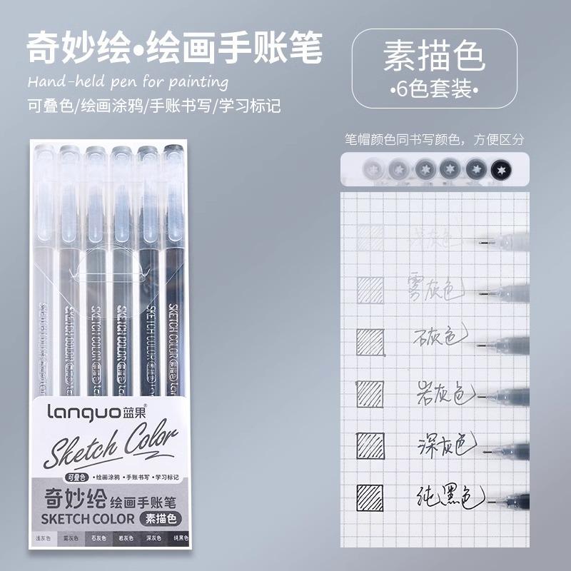 Набор из 9-ти цветов Высокоемкий Нейтральный Односторонний Набор Маркеров Специальная Ручка для Студентов Рисования Ведения Заметок и Выделения Ключевых Моментов