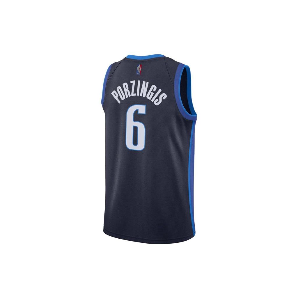 Nike NBA Retro Basketball Jersey SW Fan Edition Reward Edition Dallas Mavericks Porzingis Jersey 6 Men Jersey Black CW6806-420
