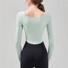 New Quick-dry Yoga Back-beautifying Long-sleeved Top With High Elasticity, Back Hollow-out, Slim-fitting, Sports Fitness Wear For Women