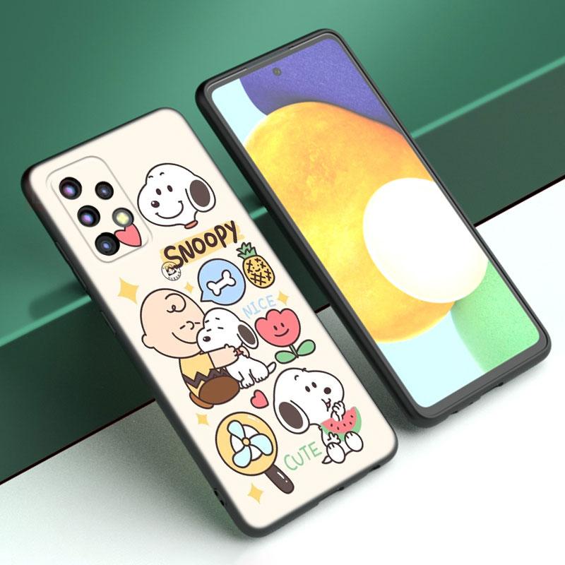 Cartoon Kawaii Snoopy Phone Case For Samsung A13 A22 A24 A32 A23 A25 A34 A35 A52S A53 A54 A55 A73 5G A12 A14 A15 A31 A33 A50 A51