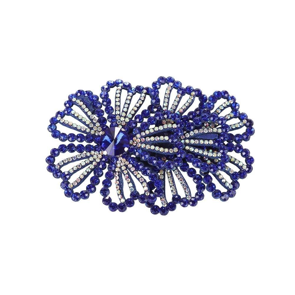 1Pairs Sparkling Rhinestone Flower Patches Rose Brooch Fabrics Headband Accessories Fabrics