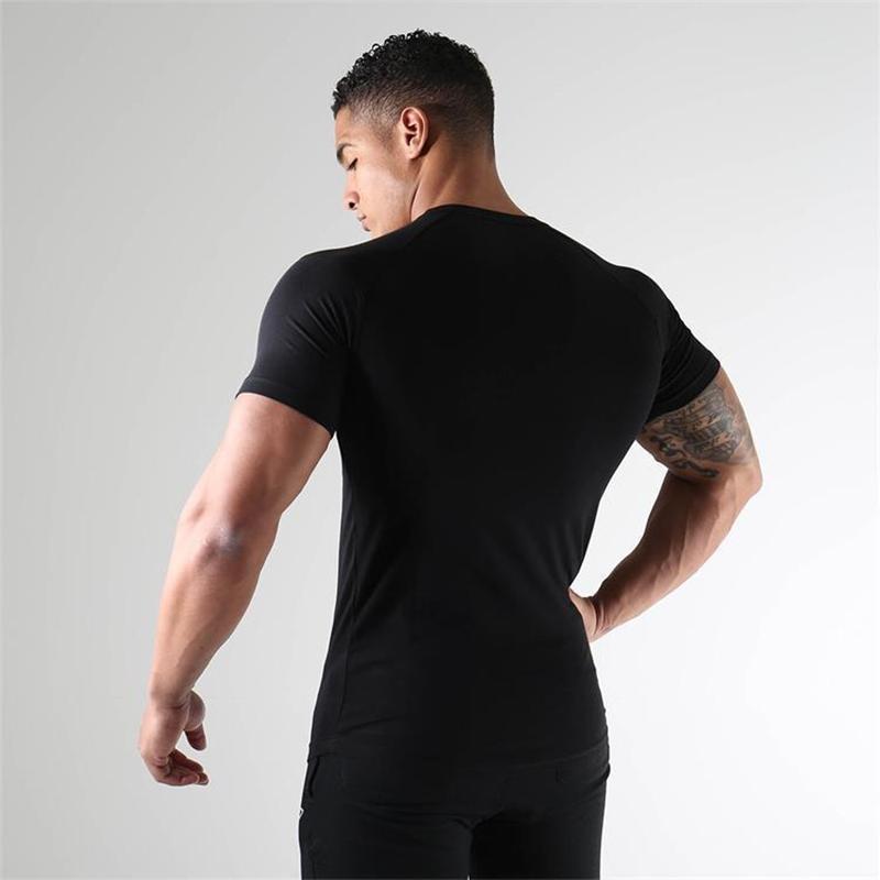 Muscleguys Мужские футболки для бега Компрессионная футболка Летняя спортивная одежда Эластичная Быстросохнущая Спортивные топы с коротким рукавом Футболки для тренировок в зале