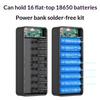 P12 12pcs 18650 Battery Power Bank Case Shell Diy Dual Usb Type C 10W 22.5W 15W Wireless Charging Battery Not Included For Phone