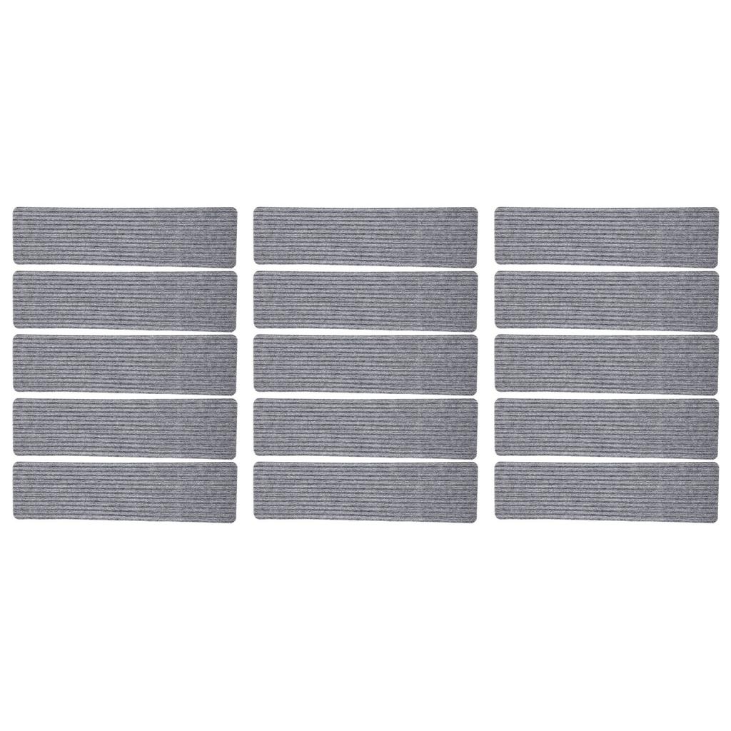 15 шт. Накладки на ступени, режущийся полиэстер, нескользящие, мягкие, самоклеящиеся, полоски для ступеней, коврик для пола, ковер, серые полосы